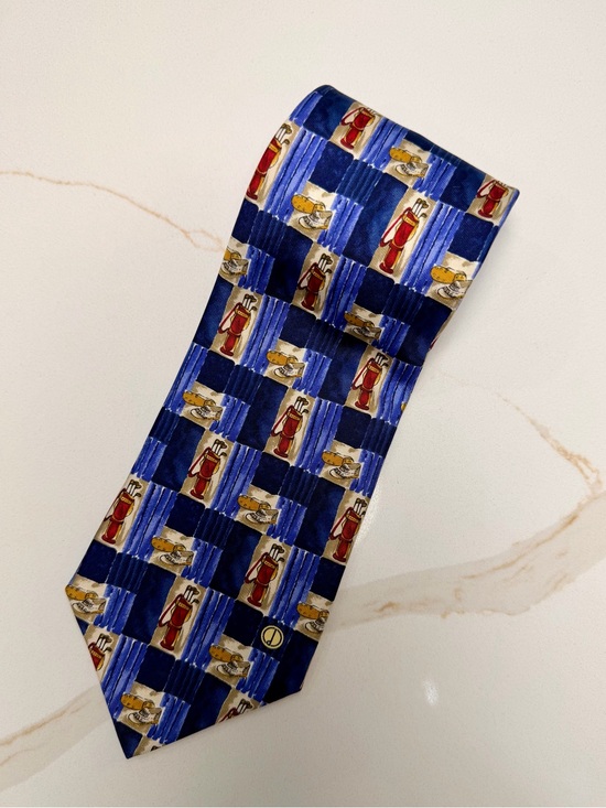 Dunhill Other - Vintage Dunhill Golf Bag Novelty Tie 100% Silk Blue Designer Necktie